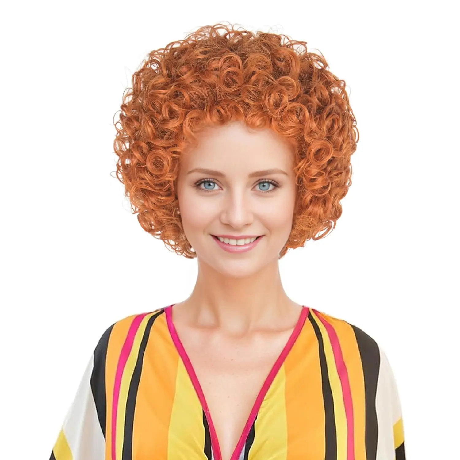 Anime Cosplay Red Hair - Kobiety Krótkie Kręcone Czerwone Brązowe Włosy