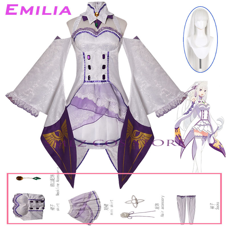 Anime Cosplay Party - Emilia Cosplay Anime Re:Zero Kara Hajimeru