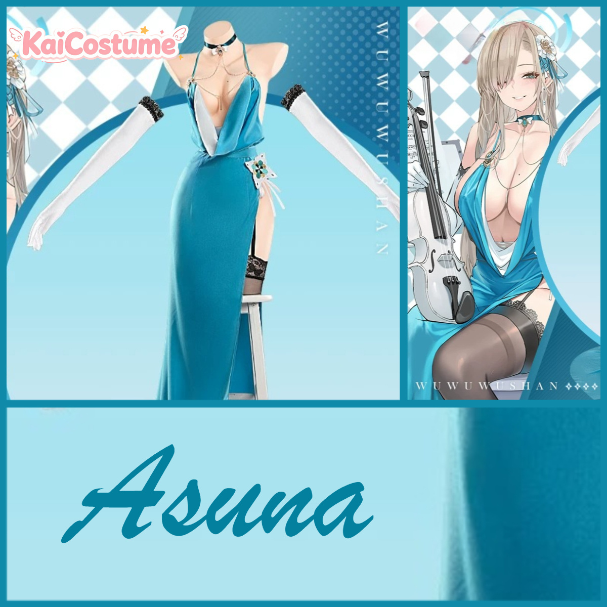 Anime Cosplay Photoshoot - Blue Archive Asuna Suknia Wieczorowa Cosplay