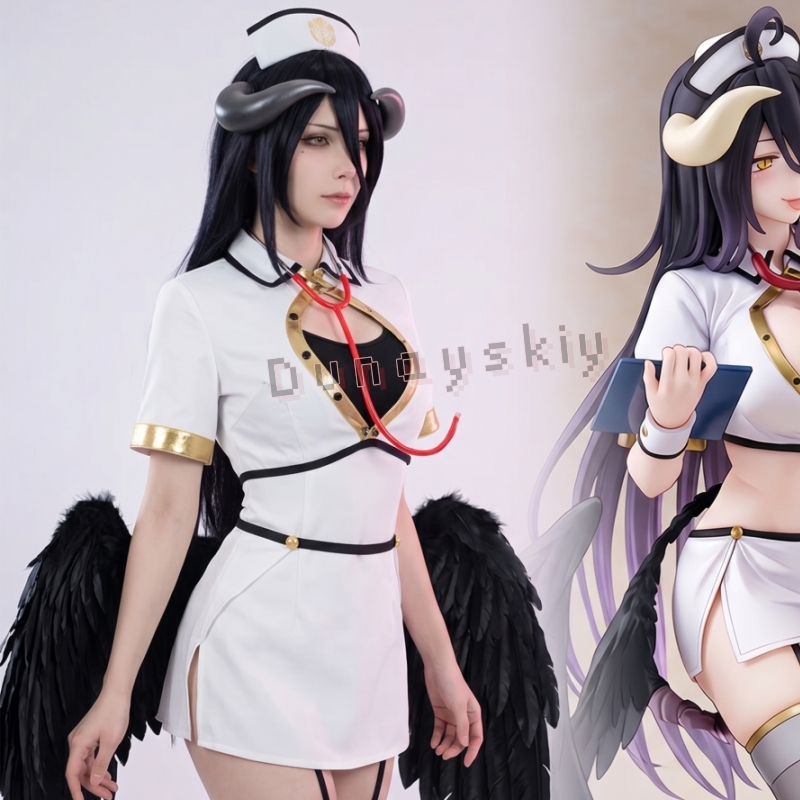 Anime Cosplay Nurse - OVERLORD Albedo Gotycki Anioł Pielęgniarka Strój