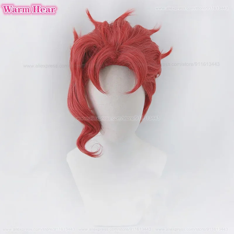 Anime Cosplay Red Hair - Peruka Anime Cosplay Noriaki Kakyoin Syntetyczna
