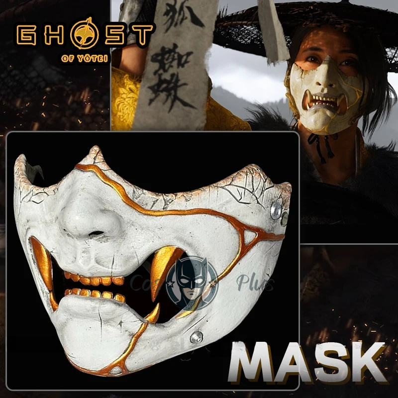 Anime Cosplay Mask - Maska Ghost of Yotei Atsu, rekwizyty