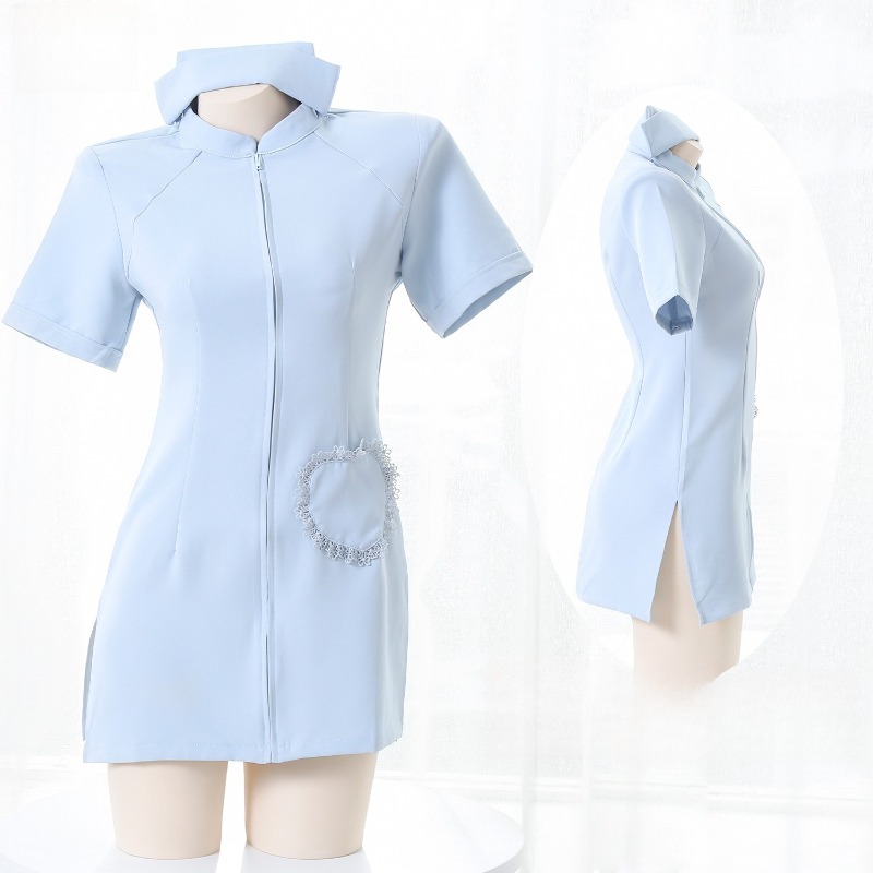 Anime Cosplay Nurse - Kostium Cosplay Pielęgniarki Anime, Urocza Niebieska