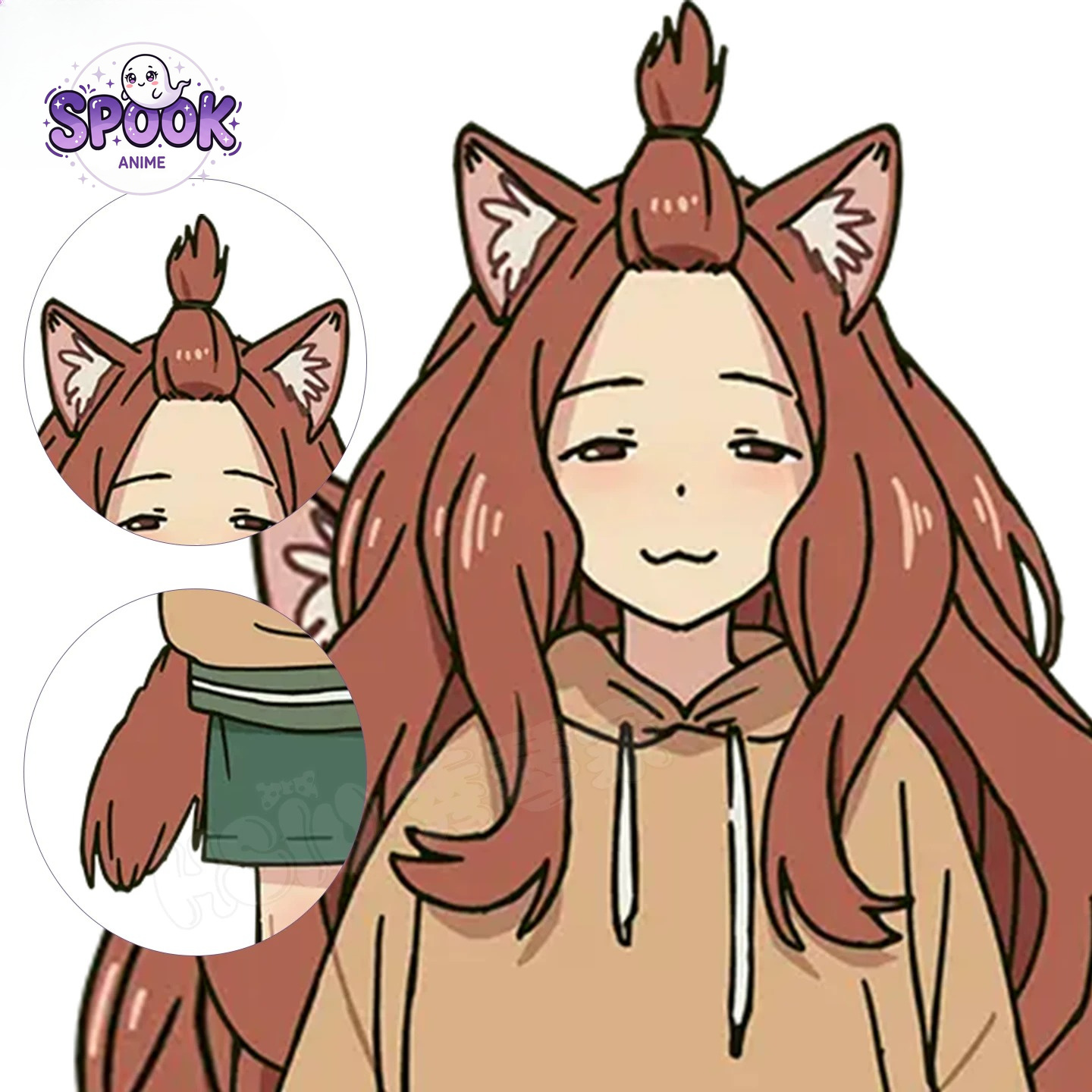 Anime Cosplay Cat - Brązowa Długa Peruka Masuko Yaku Neko