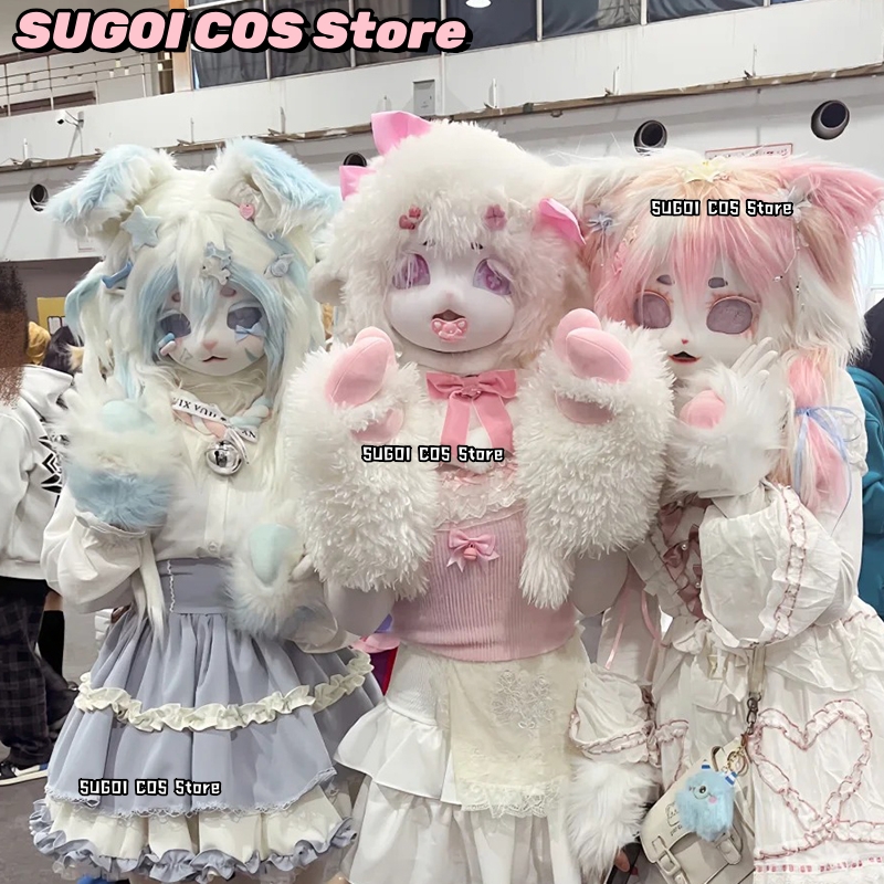 Anime Cosplay Mask - Maska Fursuit Kigurumi Urocza Futrzana Maska