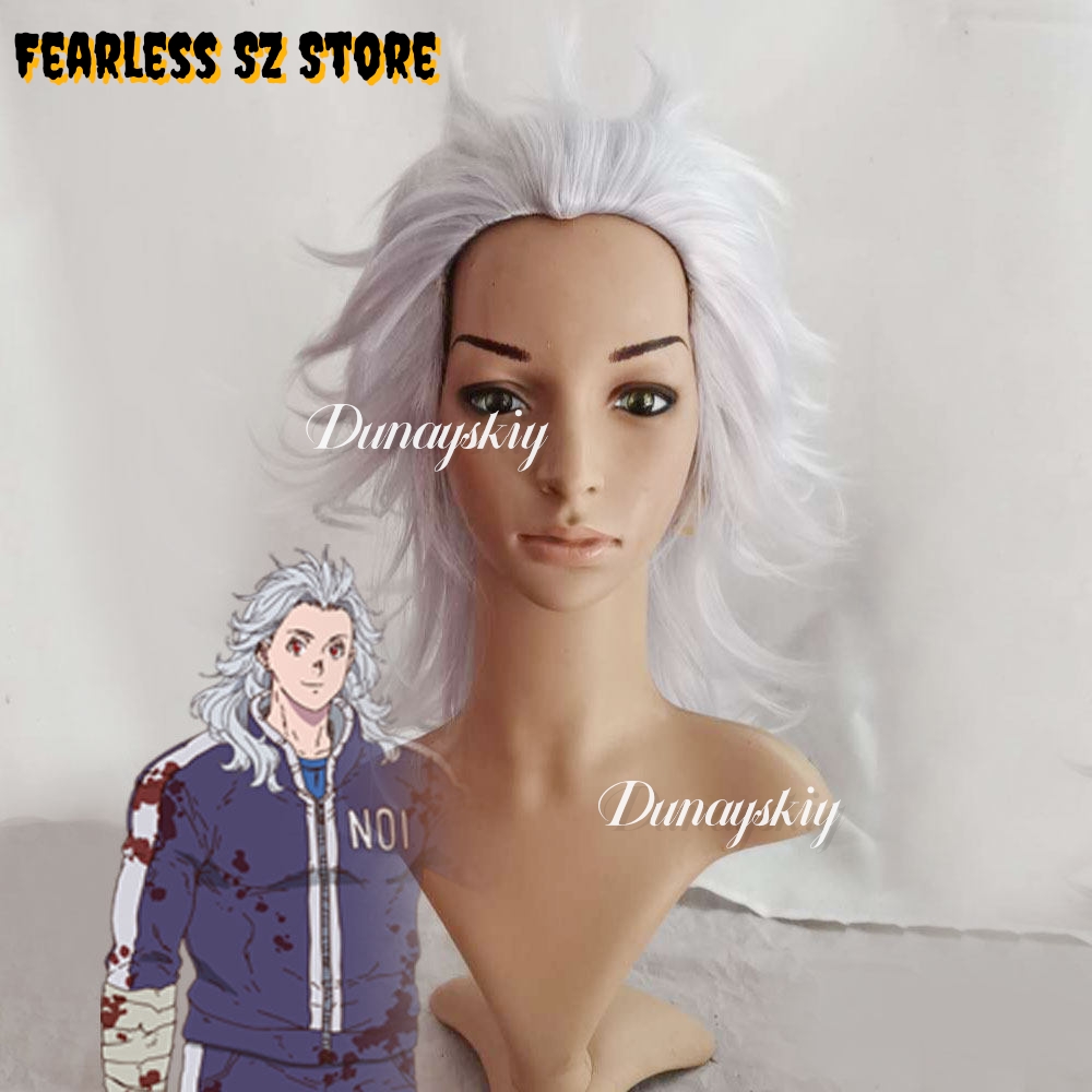 Cosplay Anime White Hair - Kostium Cosplay Dorohedoro Noi, Syntetyczne Długie