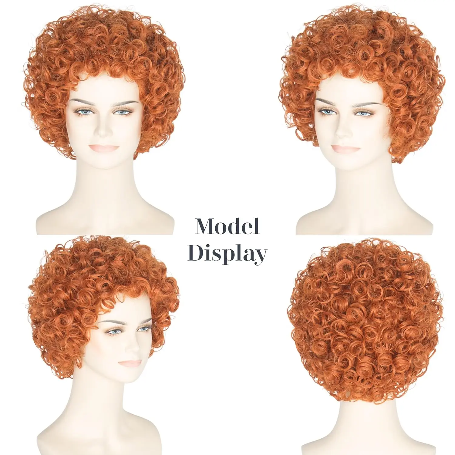 Kobiety Krótkie Kręcone Czerwo – Anime Cosplay Red Hair recenzja i cena