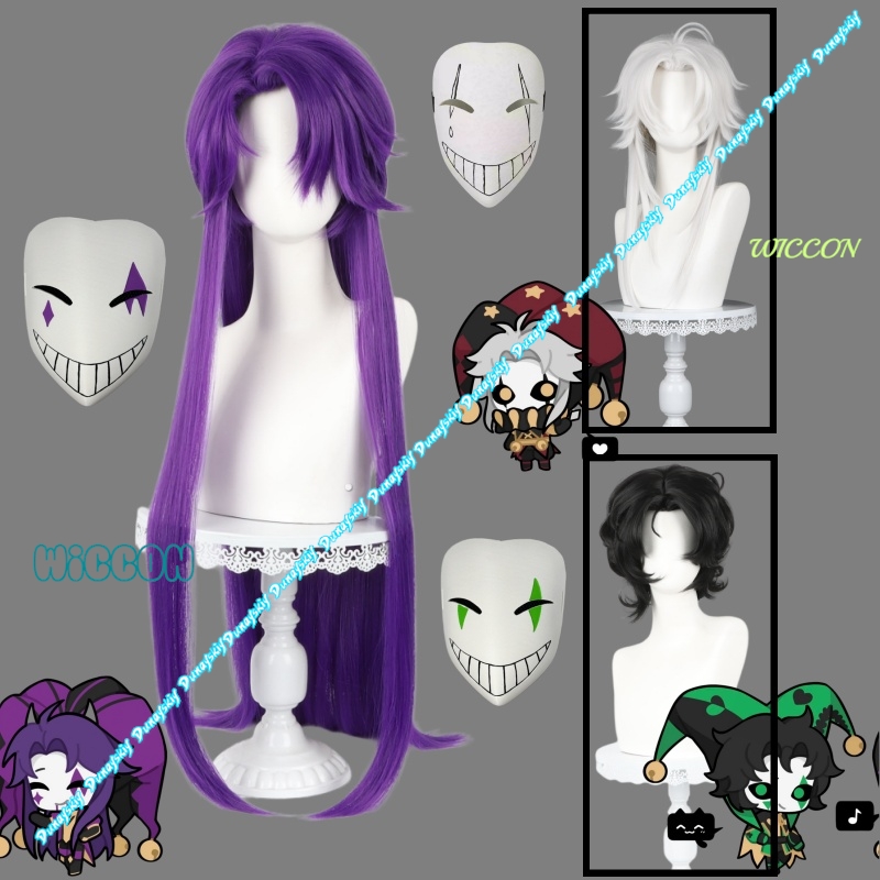 Peruka męska Pierrot Jester Ha – Cosplay Anime White Hair recenzja i cena
